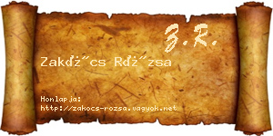 Zakócs Rózsa névjegykártya