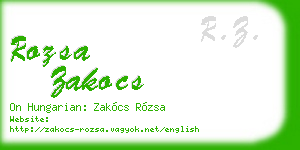 rozsa zakocs business card